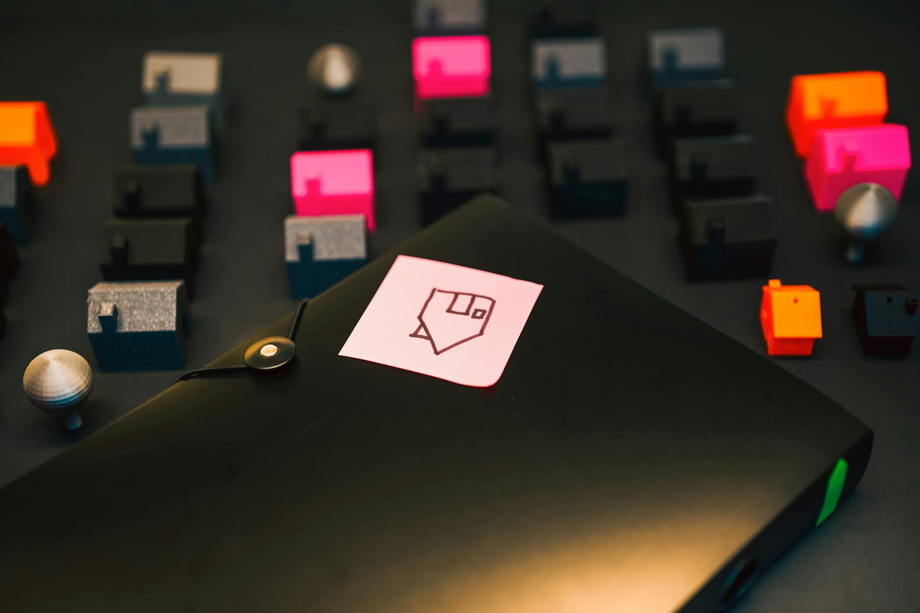 architectural model with colorful miniatures